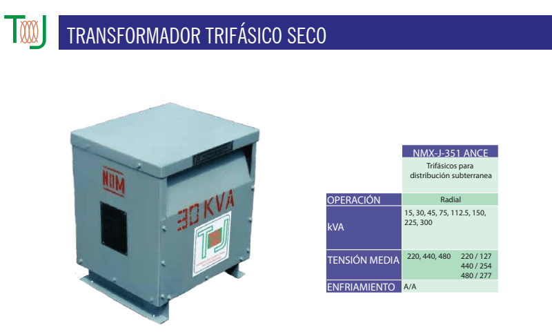 Transformadores tipo seco